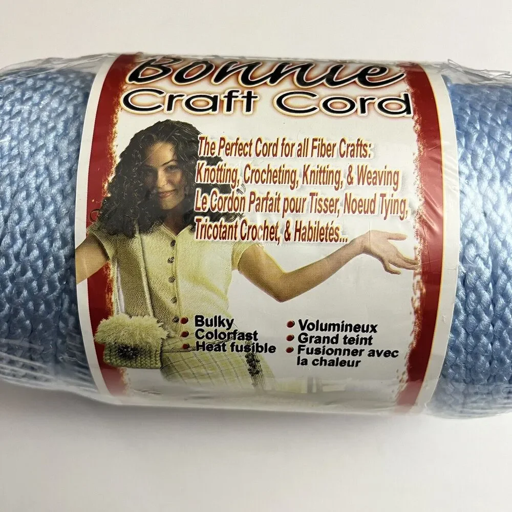 Bonnie Craft Cord 6mm 100 Yards Crochet Knit Knotting Weaving Macrame Sky Blue
